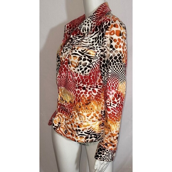 Erin London Colorful Animal Print Zip-Up Jacket - Sz M - Picture 3 of 10